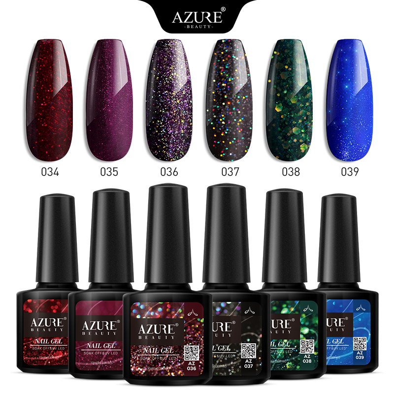 

Beauty 6Pcs/Lot Nail Gel Kit Soak Off Base Top Coat Gel Lacquer Long Lasting Nail Art Manicure Polish, Choose any 6 colors