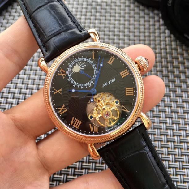 

Men's mechanical watch business leisure mechanical watch brand high-grade wrist watch 24 hours to indicate the leather strap buck, Multi-color