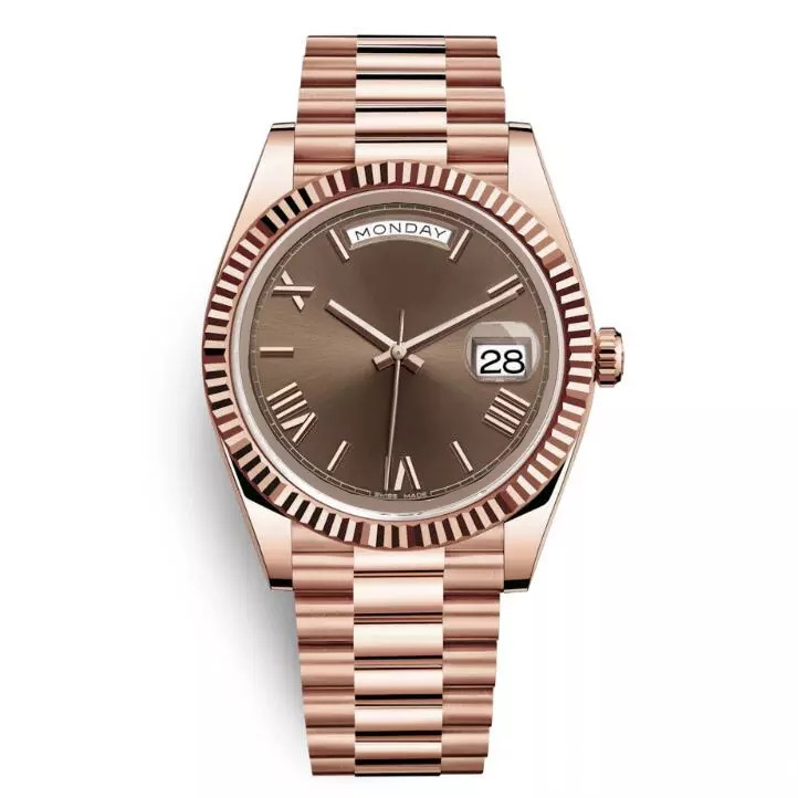 

DAYDATE Yellow Rose Gold Watch Mens Women Luxury Watch Day-Date President Automatic Designer Watches Mechanical Roma Dial Wristwatch Reloj