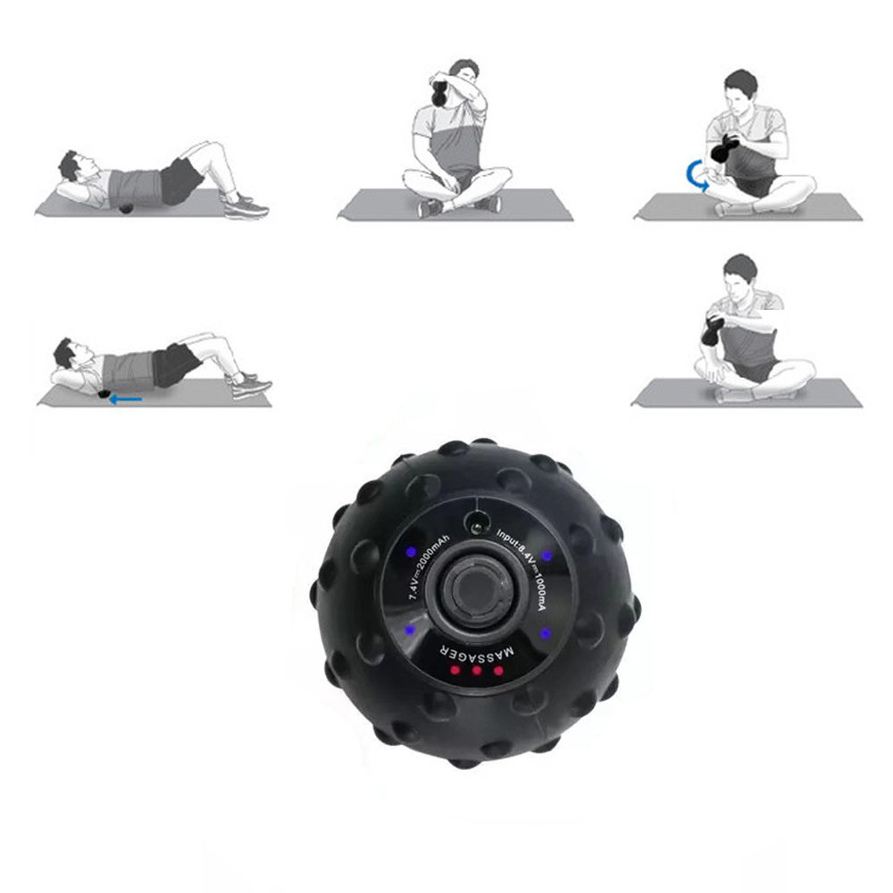 

Electric Massage Roller Fitness Ball Relieve Trigger Point Training Fascia Yoga Vibrating Massage Ball Local Muscle Relaxation