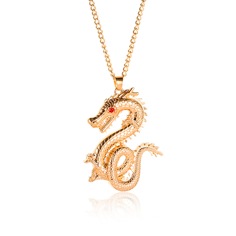 

Hot Europe Fashion Jewelry Dragon Pendant Necklace Vintage Dragon Necklaces S720