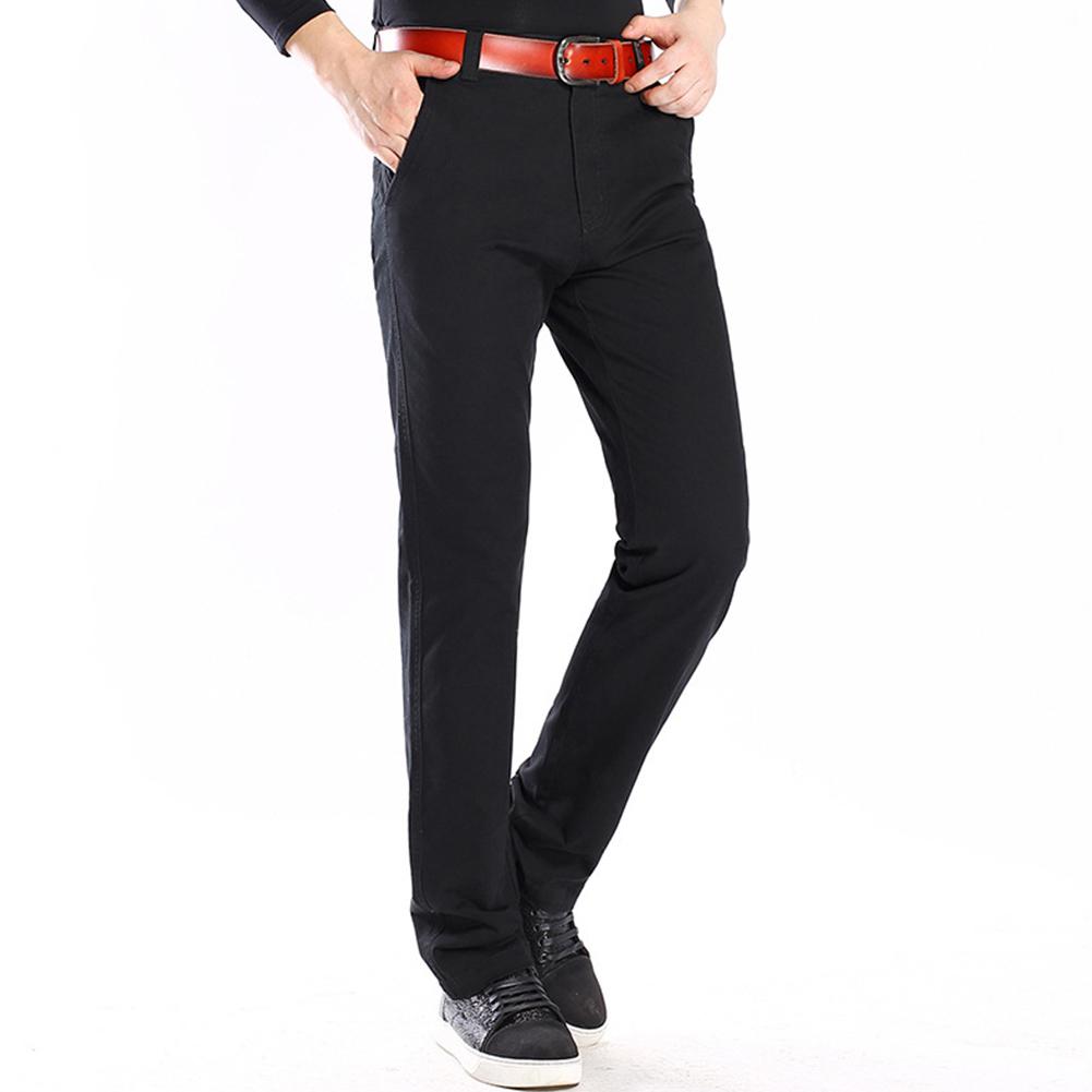 

Yiwa Men pants Loose Solid Color Trousers Straight Tube All-match Pants High Quality Long Sleeve Boy Slim Coat simple Clothing, Black