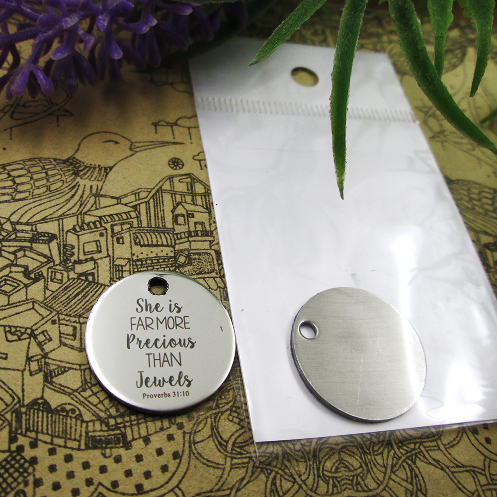 

40pcs--"She is far more precious"stainless steel charms more style for choosing DIY Charms pendants for necklace