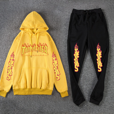 blue and yellow polo sweat suit