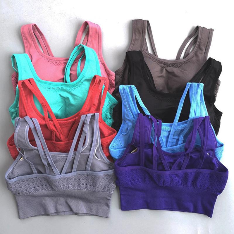 

Seamless Workout Top Padded Push Up Bra Sport Bra Top High Impact Sports Sports Wear for Women Gym Fitness Crop, Blue
