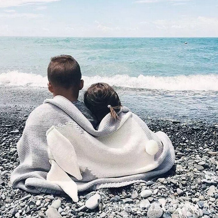 

Baby Blanket Child Air Conditioning Blanket Baby Knit Wool Quilt Wrap, Gray