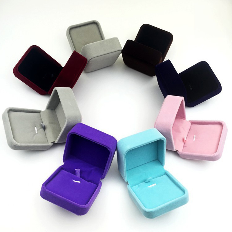 High-end Velvet Jewelry Box Necklace Pendant Display Box Jewelry Valentine's Day Storage Box Wedding Gift Packaging Jewelry Rack-image-501746267