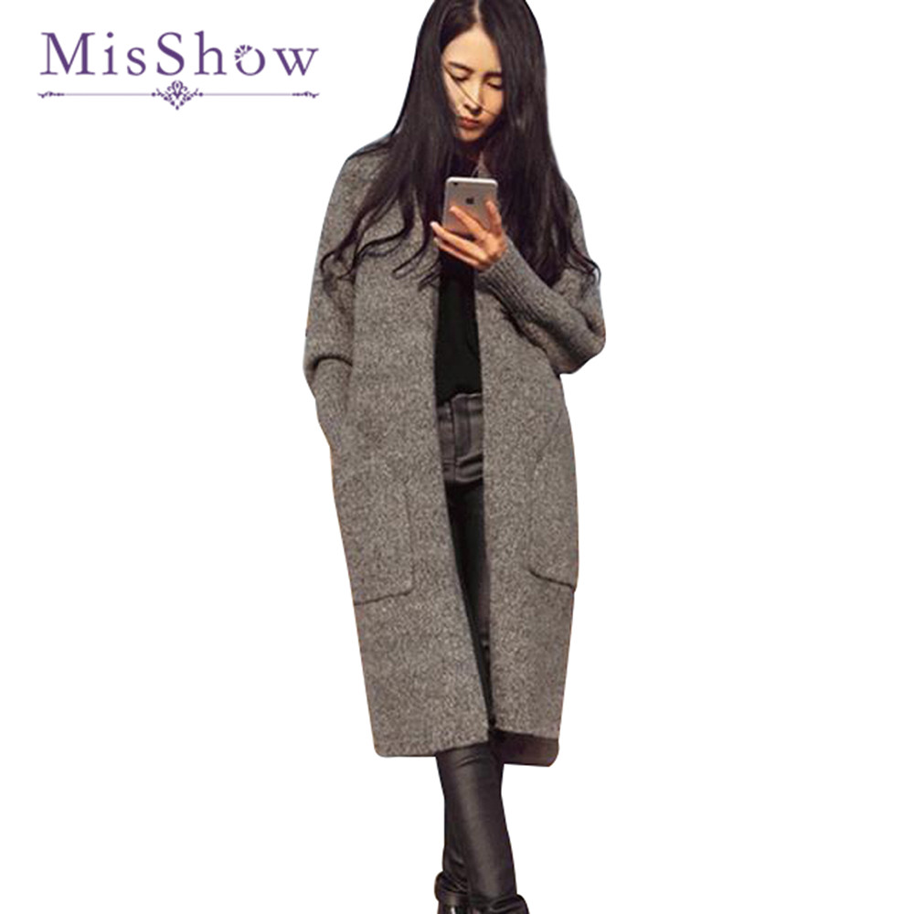 

Misshow Autumn Winter Long Sleeve Knitting Cardigans Loose Sweaters 2019 Fashion Casual Female Pull Femme Warm Feminine Coat, As picure