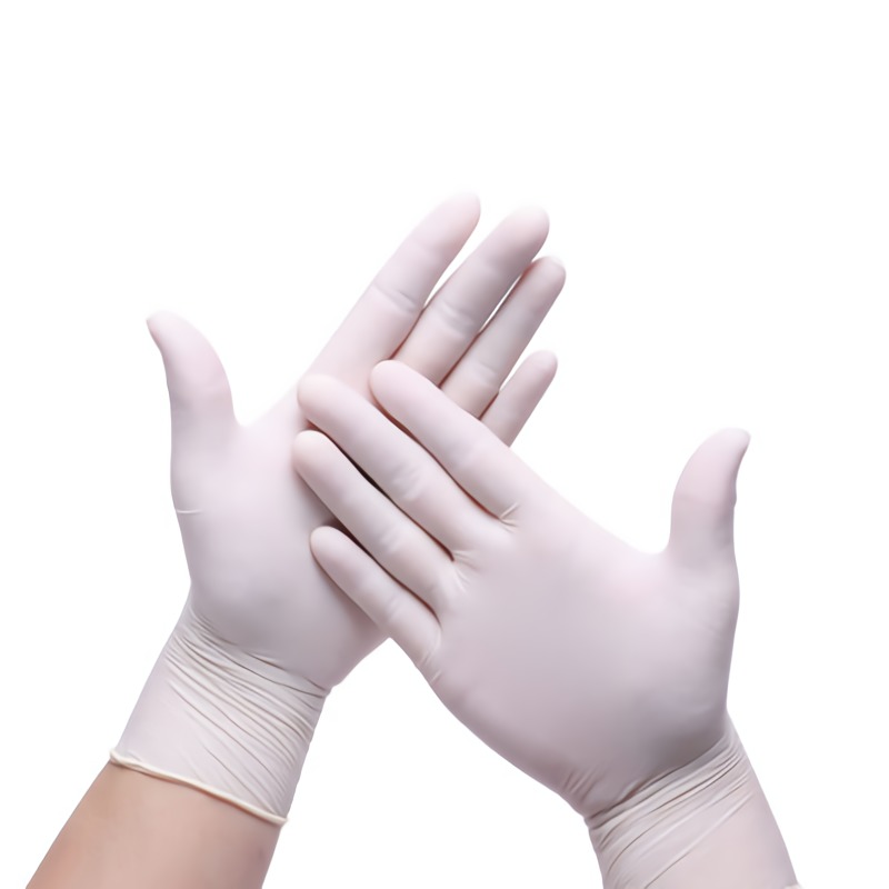 

100Pcs Disposable Gloves White Nitrile Rubber Latex Gloves Laboratory Cleaning Plastic Thick Durable