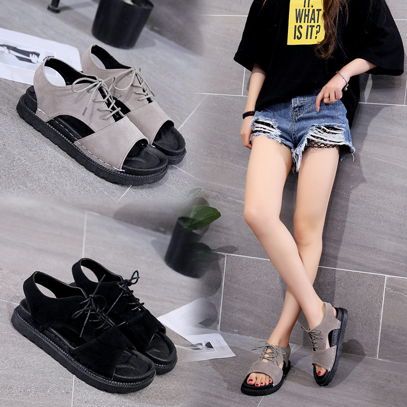 

Woman Sandals Summer Flat Sandals Roman Belt Buckle Shoes Casual Female Gladiator Sandals Ladies Sandalia Feminina, Black