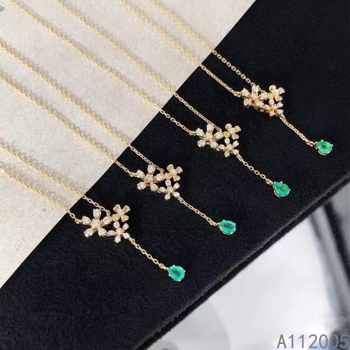 

KJJEAXCMY fine jewelry 925 pure silver inlaid natural emerald girl new Pendant Necklace trendy clavicle chain support test