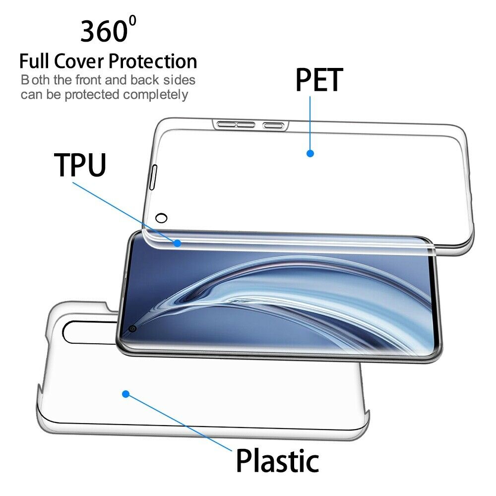 

360 Full Protection Clear Silicone PC Case For Xiaomi Redmi Note 9s 9 8 7 Pro 8T 8A 7A MI 9t 10 Pro Shockproof Cover Phone Case