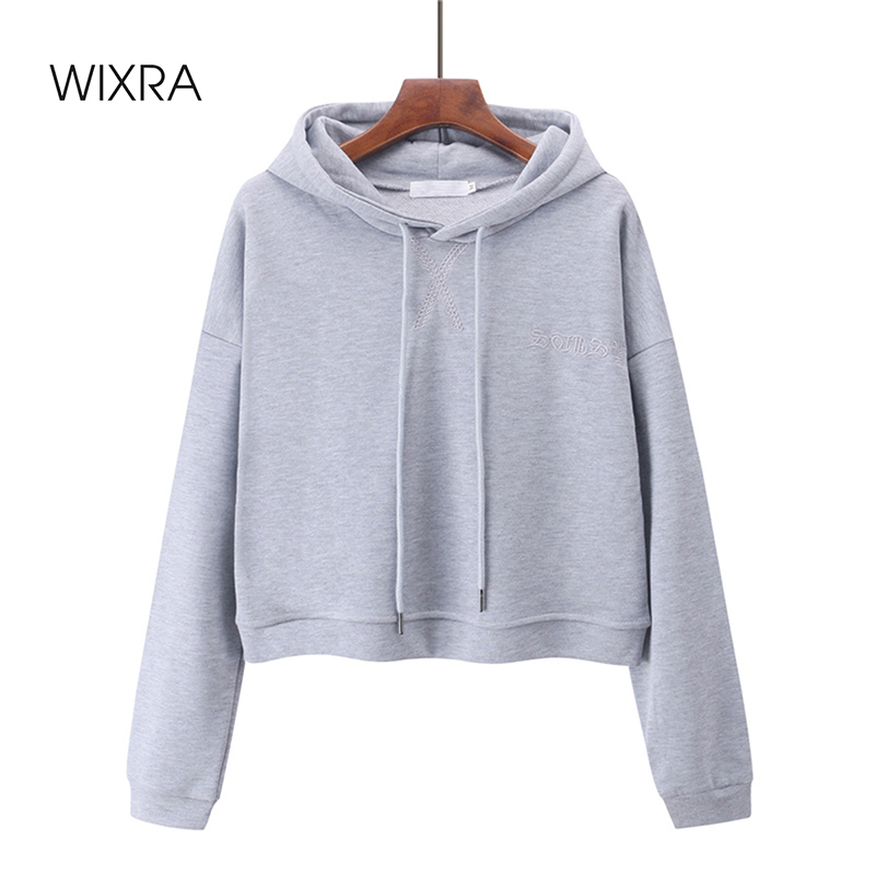 

Wixra Women' Basic Sweatshirts Solid Women Classic Hoodies Long Sleeve Autumn Spring Casual Pullover Tops, Black