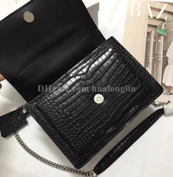 

Leather Shoulder Bag Women Original box handbag purse original box cross body messenger bag, Black-silver