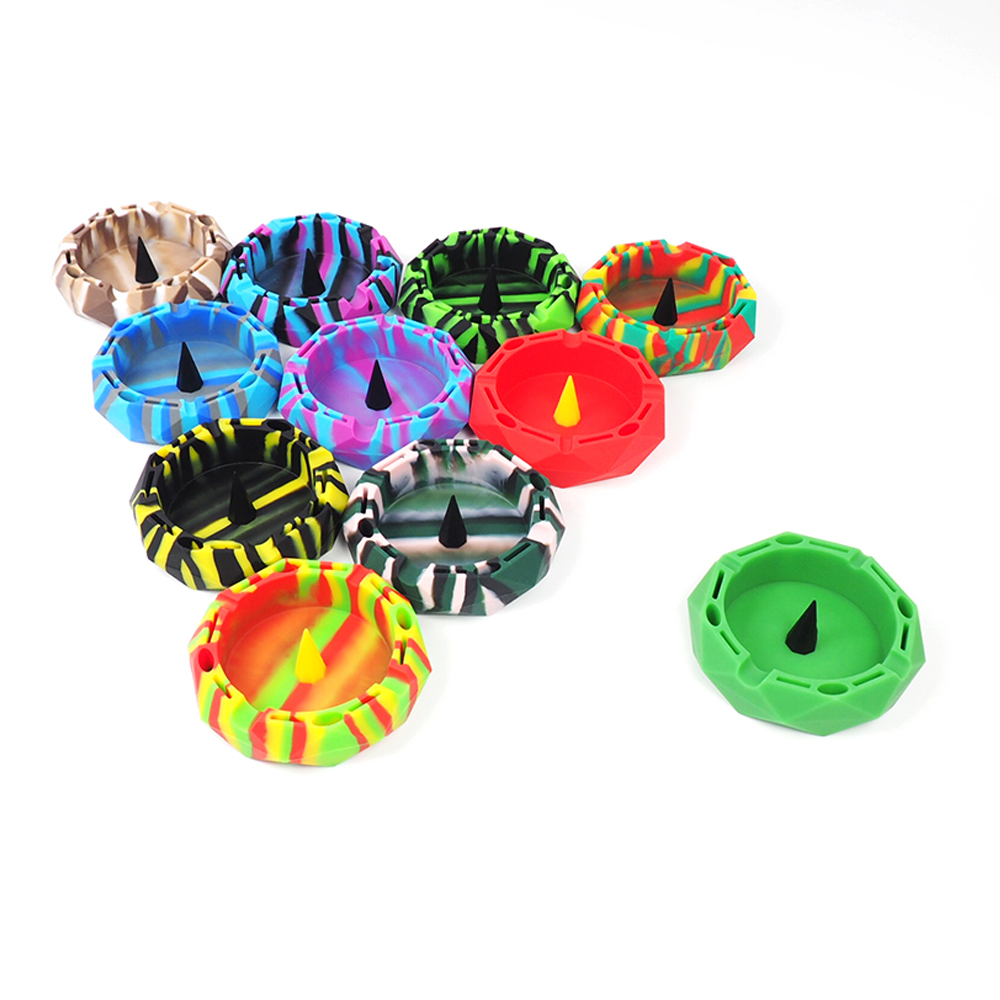 

diamond shape silicone ashtray Portable Rubber Soft Eco-Friendly Ashtray Ash Tray Holder Pocket Ring Ashtrays for Cigarettes 36X