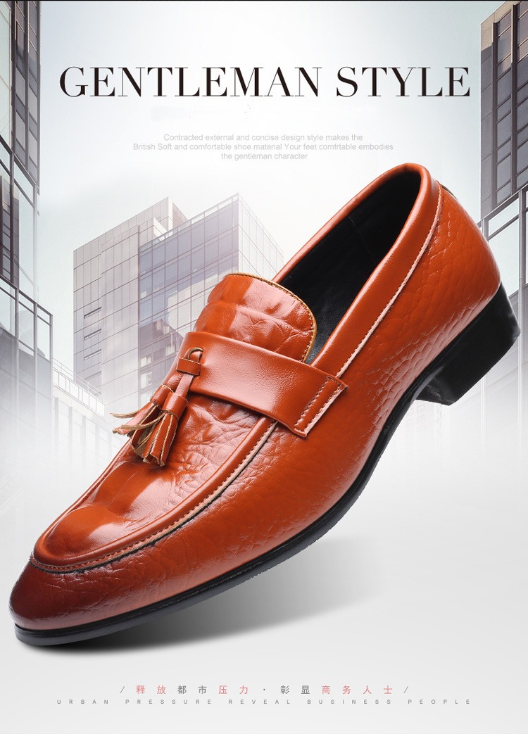 

Hot Sale-Mens dress shoes Crocodile Grain loafer big size men work shoes elegant mens unique design shoe casual driving shoes for Men zy10, Black