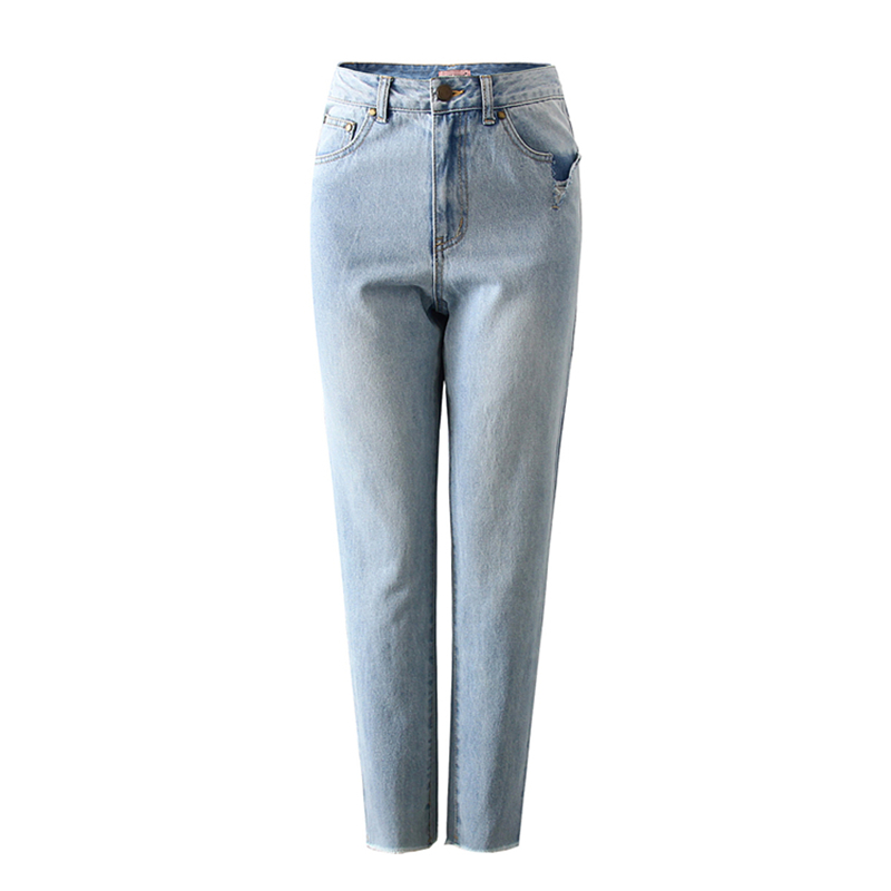 

OMIKRON New Fashion Vintage Korean Womens Straight Jeans Denim Straight High Waist Jeans Pants Loose Trousers, Blue
