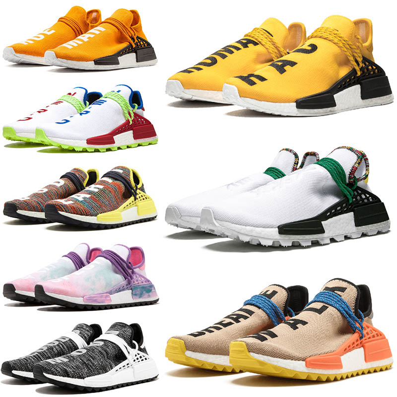 

Top quality PW Primeknit Human Race Hu Trail Classic Triple White Black Mens Trainers Pale nude Pink Glow Solar Pack Mens Sport Sneakers, B2 yellow 36-47