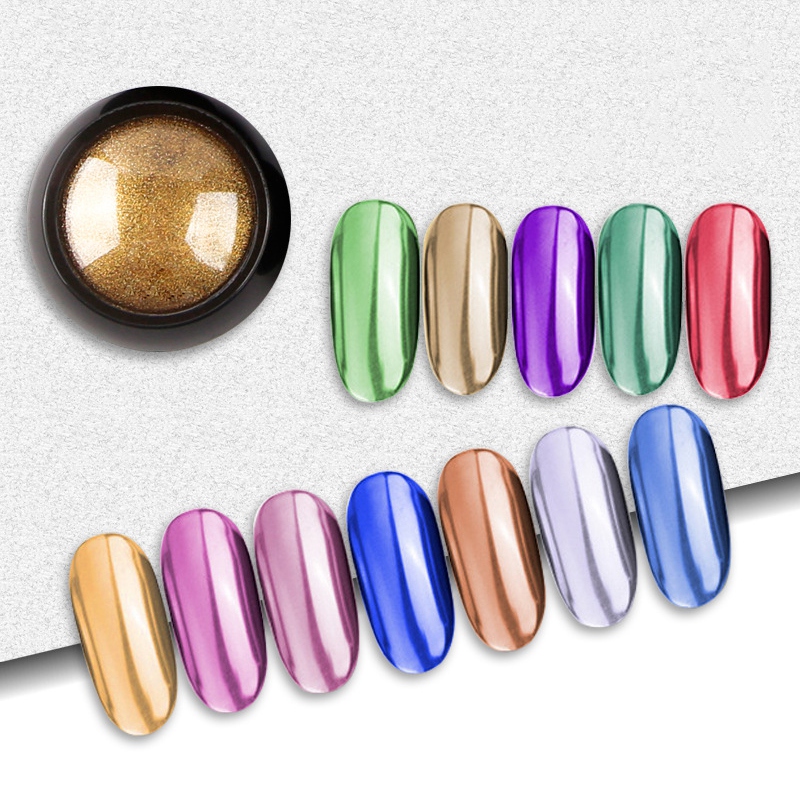 

2019 Nail Titanium Nail Plating Mirror Flour Super Thin Shining Glitter Art