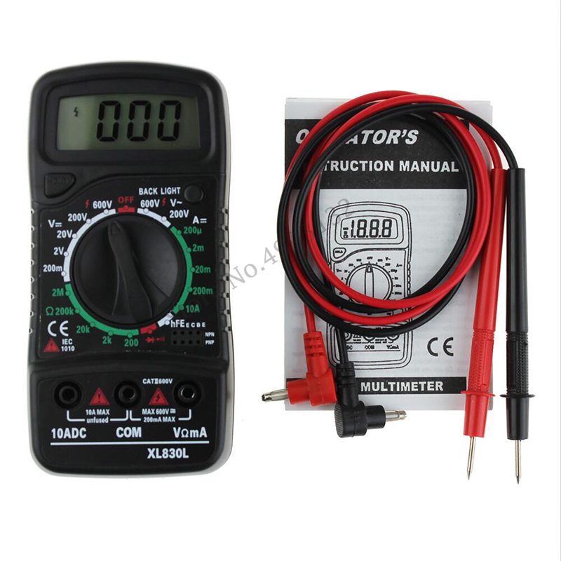 

Digital Multimeter XL830L Pocket Digital Display Universal Table Luminous Backlight Function Electrician Multimeter