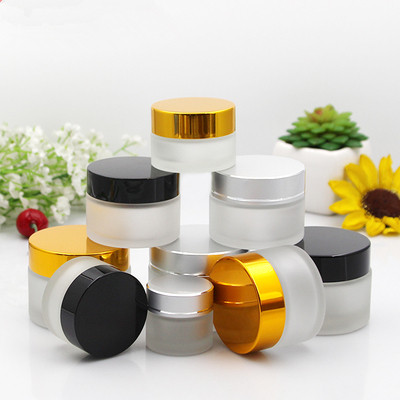 

10pcs 5g 10g 20g 30g 50g Frosted Glass Refillable Bottles Empty Cosmetic Jar Gel Pot Eye Shadow Face Cream Container