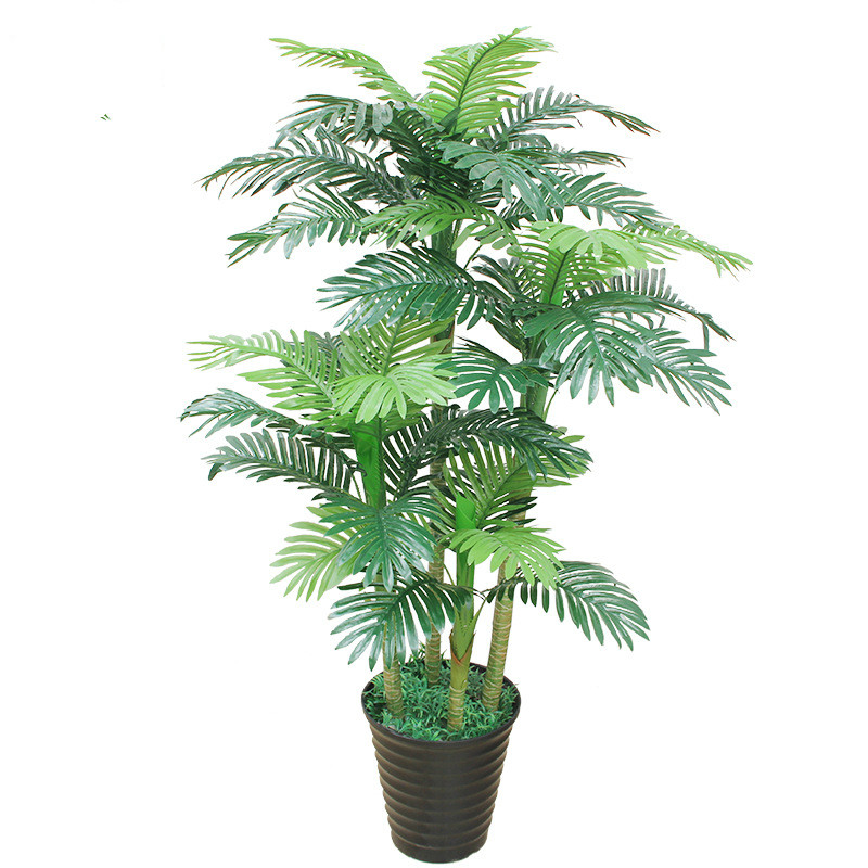 

Wholesale artificial plants plastic Scutellaria tree potted bonsai artificial palm trees home living room decoration faux plants, 1.3m without pot