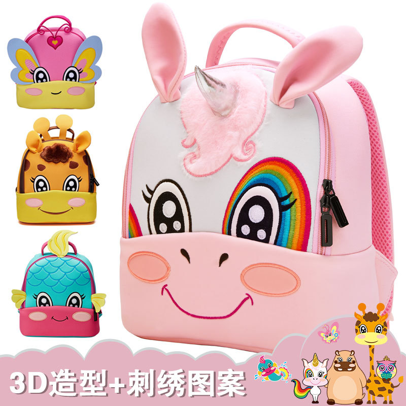 Nursery Kids Rabbit Animals Cartoon Canvas Book Backpack Girl School Pink Bag UK