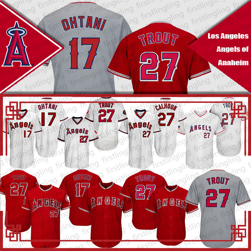 

27 Mike Trout Jersey 17 Shohei Ohtani 24 Ken Griffey Jr. 51 Ichiro Suzuki 22 Robinson Cano 24 Miguel Cabrera 3 Alan Trammell 23 Kirk Gibsoas, Blue;black