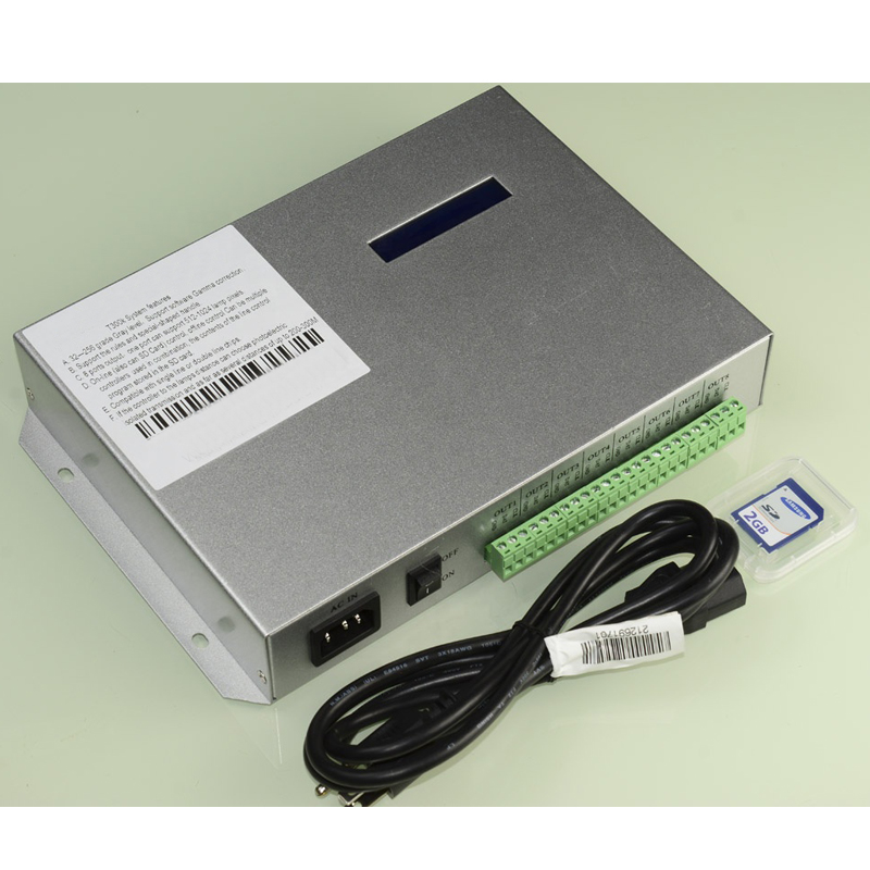 

T-300K T300K SD Card online VIA PC RGB Full color led pixel module controller 8ports 8192 pixels ws2811 ws2801 ws2812b