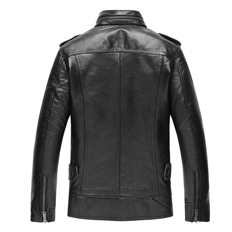 

for Genuine Men Jackets Top Quality Cow Leather Jacket Spring Autumn Plus Size 6XL Jaqueta Couro 22-929 MF702, Black