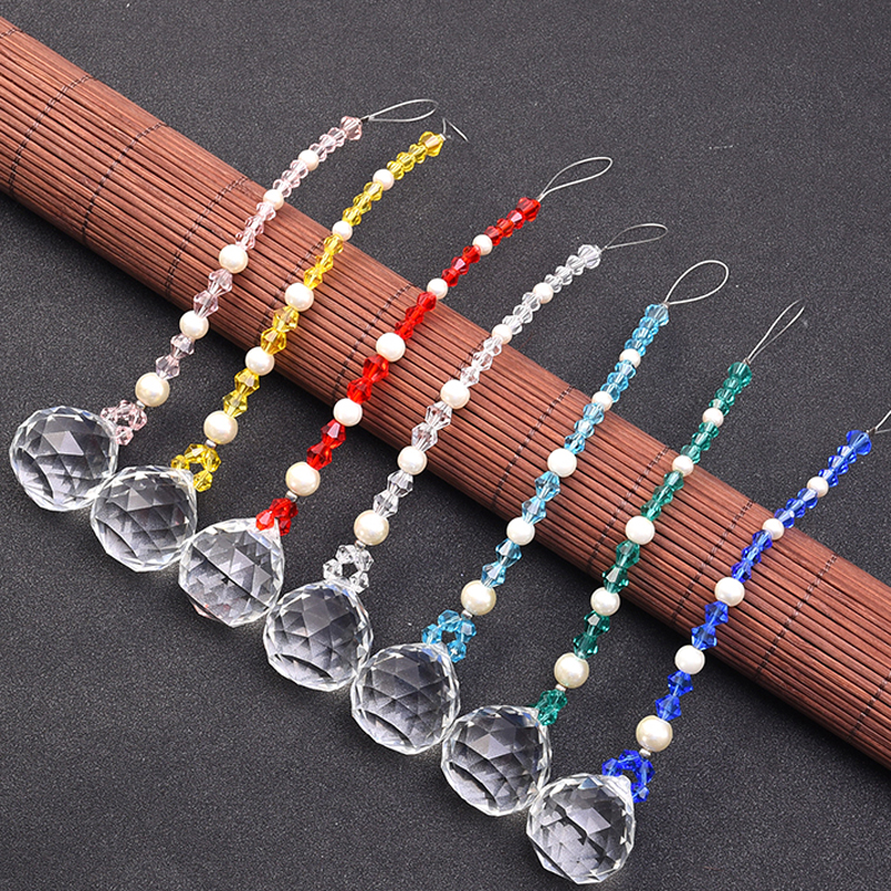 

7PCS Hanging Chakra Crystal Glass Suncatcher Prism Pendant Feng Shui Decoration Rainbow Maker Window Ornament WQM159