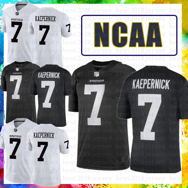 

IM WITH KAP Jerseys Black White NCAA IMWITHKAP Jerseys 7 Colin Kaepernick American football Jersey Tom Brady cser, Ncaa (shizihui)