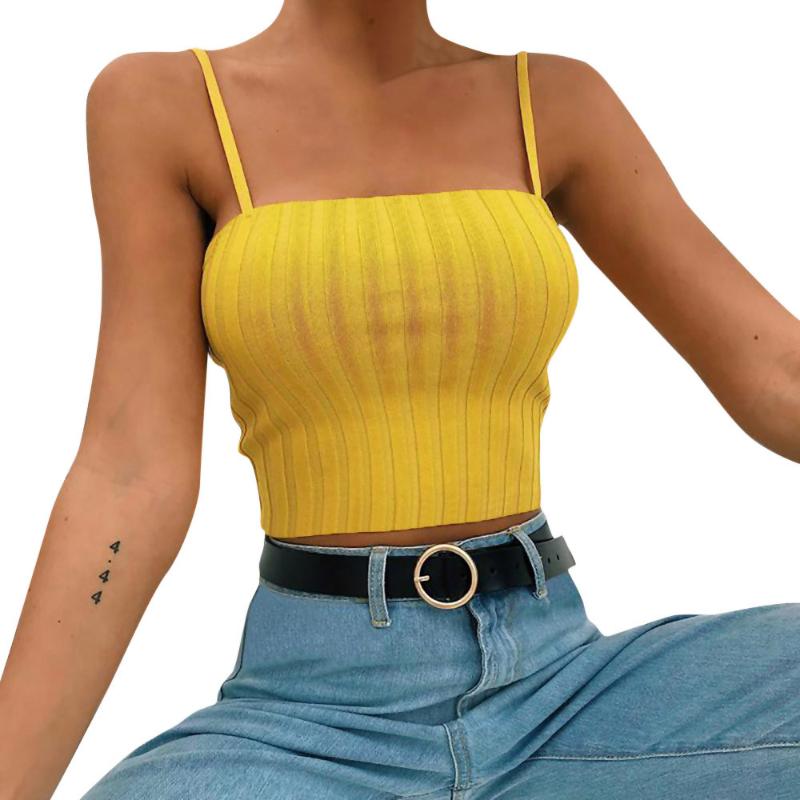 

Womens Slim Solid Tank Top Vest Off Shoulder Halter Blouse T-shirt Camis, White