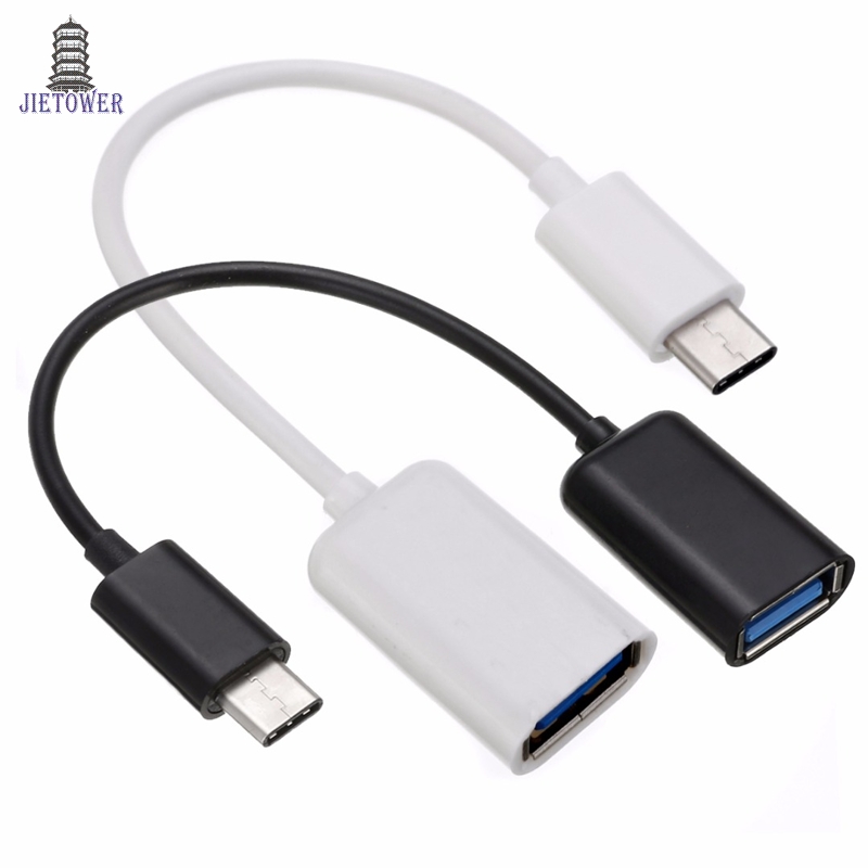 

100pcs/lot 16.5cm Mini White/Black Type-C Cable Adapter USB 3.1 Type-C Male to USB 2.0 A Female OTG Data Cable Cord Adapter