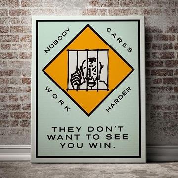 

Alec Monopoly Nobody Cares Handpainted /HD Print Cartoon Graffiti Pop Art Oil Painting on Canvas office culture Multi Sizes /Frame 219