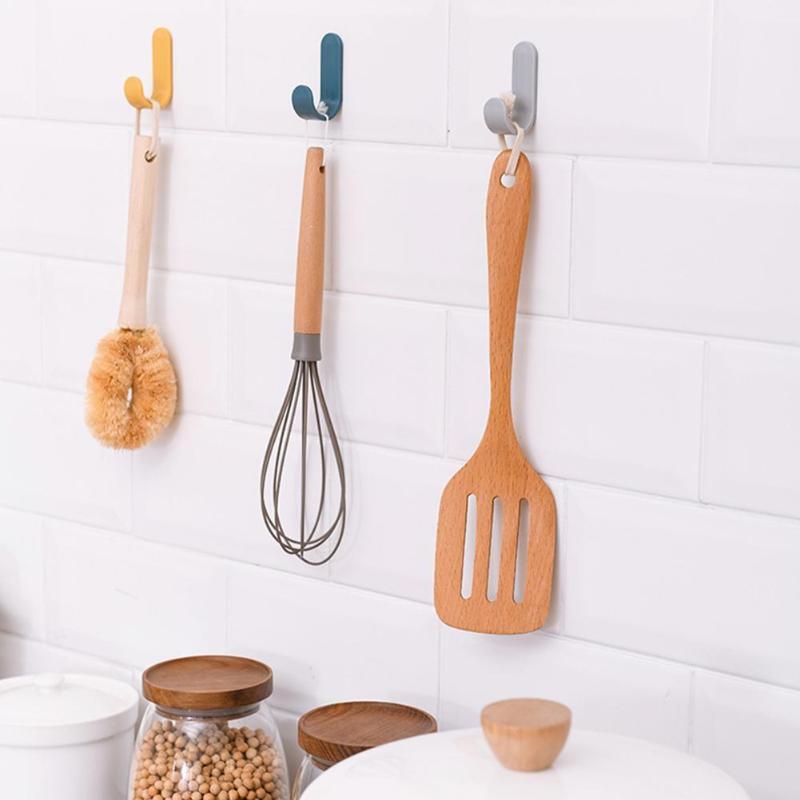 

4/6 Pcs Multipurpose Hanger hook kitchen utensils bathroom Wall hook seamless towel adhesive S5D6