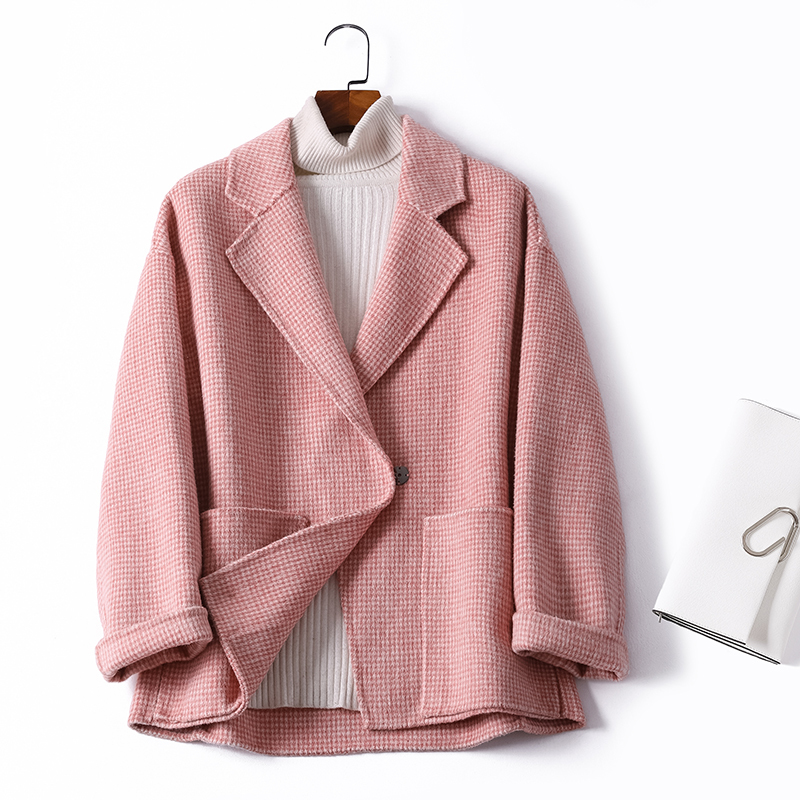 

Double-sided Wool Coat Women Clothes 2020 Spring Autumn Coat Female Korean Vintage Red Coats Jacket Outwear Abrigo 6808 ZT2524, Beige 6808