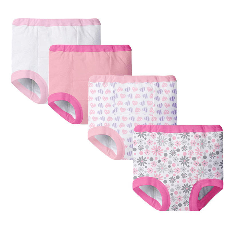 

Baby Girl's Training Pants Cotton Reusable Shorts Underwear Cloth Diaper Nappies Infant Waterproof Potty Training panties NP002, C1 hot pink