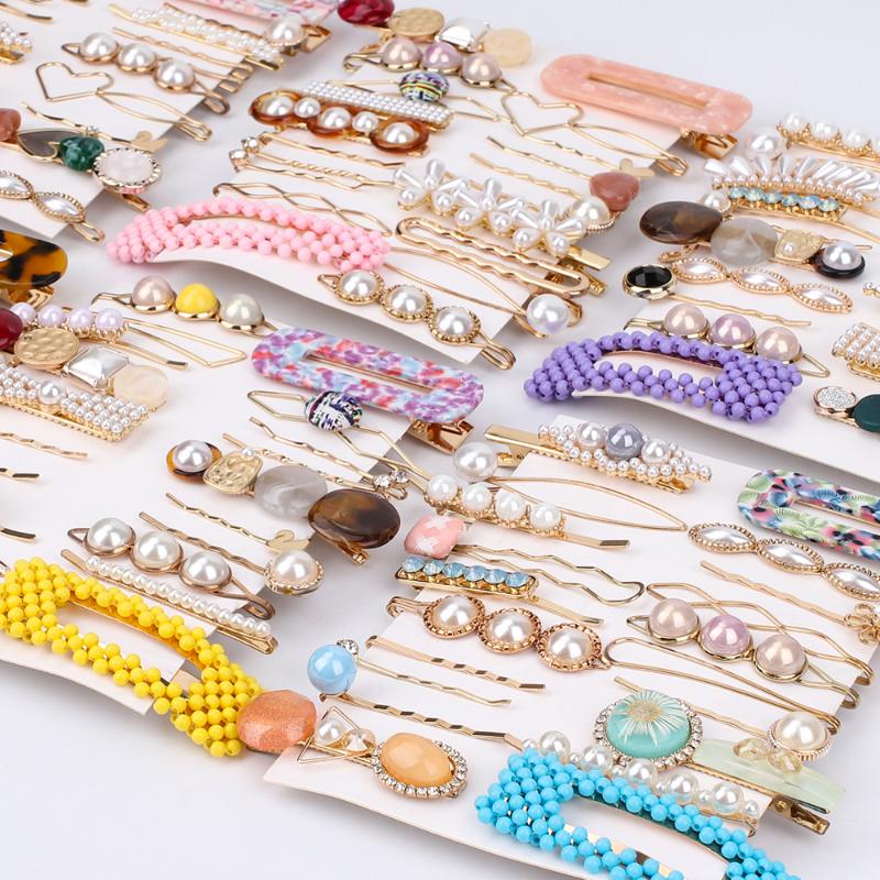 

Cheer Bow Random 20Pcs/lot Pearl Hair Clips For Women Girls Geometric Elegant Snap Barrettes Hairpins Hairgrips Hair Accessories, Random 20 pcs