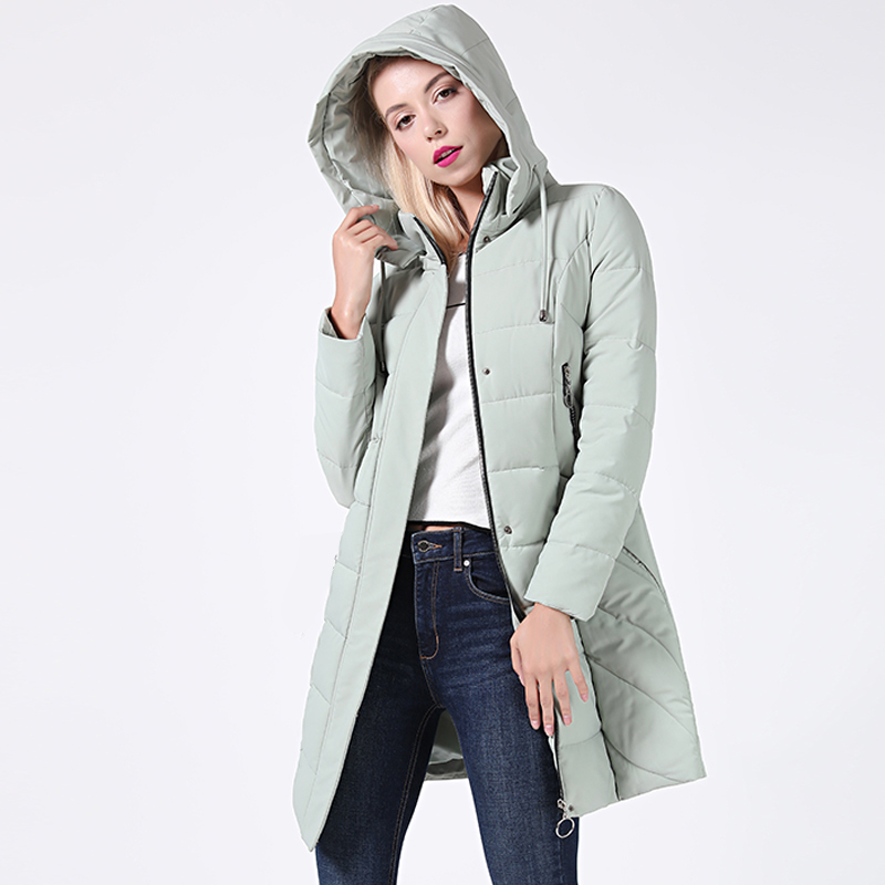 

CEPRASK 2020 High Quality Winter Jacket Women Plus Size Long Fashionable Women's Winter Coat Hooded Warm Down Jacket Parka, Water blue