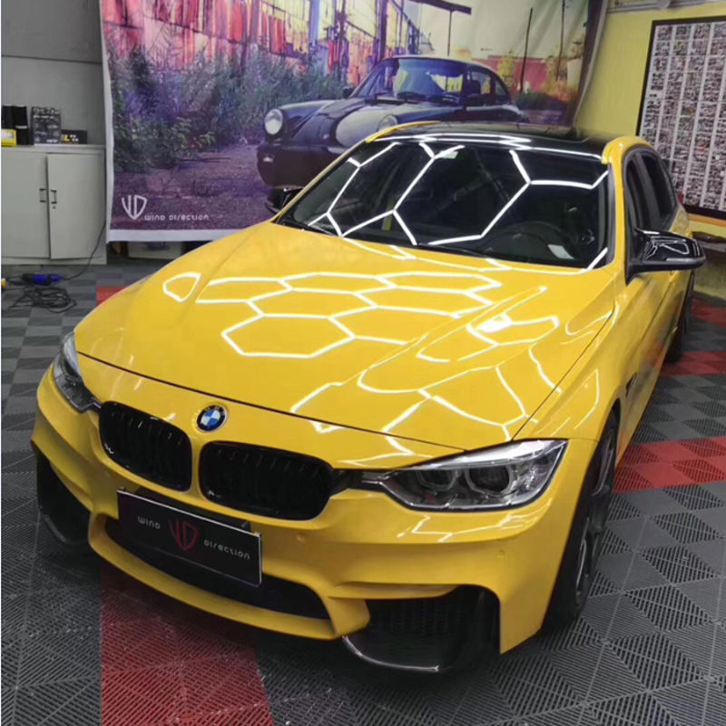 

Super Gloss Yellow Vinyl Film Wrap Self Adhesive Sticker Decal Glossy Car Wrapping Foil Covering Air Bubble Free