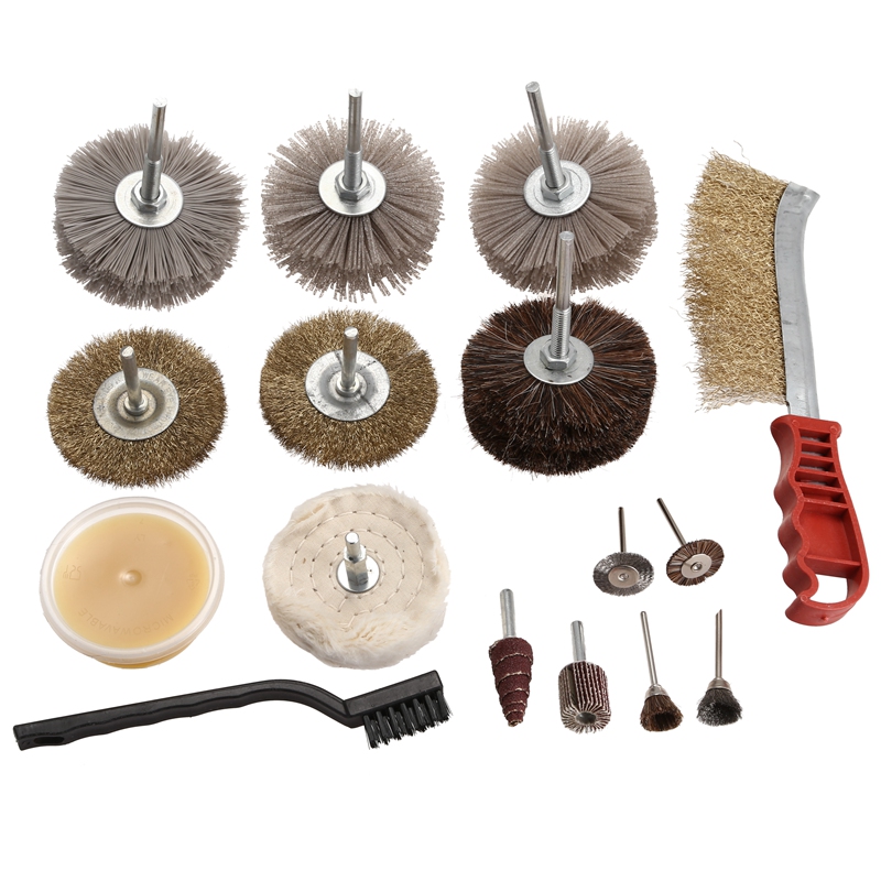 

GTBL Wood Carving Kernel Carving Polished Flower Head Brush Groove Grinding Handle Pieces Set for Polishing Wood Kernel