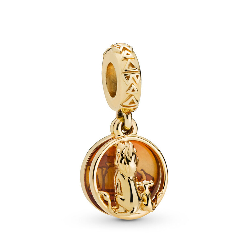 

Real 925 Sterling Silver Shine Simba And Mufasa Sunset Dangle Charm Pendant Bead Fit Brand Bracelet Bangle Diy Jewelry, Black