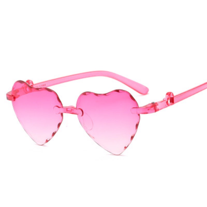 

New Colorful Gradual Cartoon Love Children Sunglasses Rimless Peach Heart Kids Sun Glasses One Pieces 6 Colors Wholesale