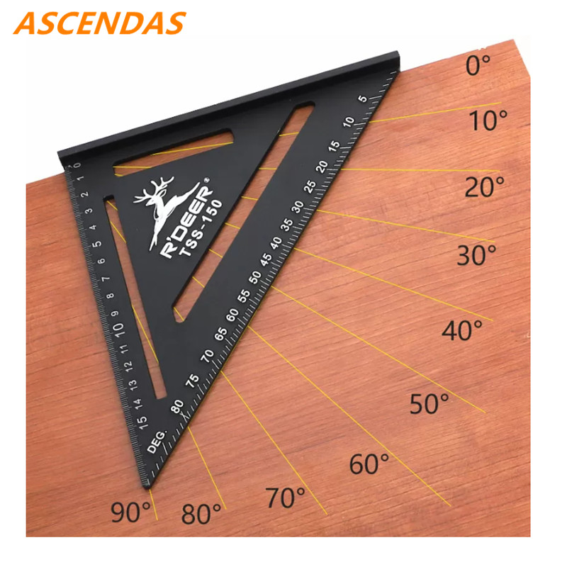 

Triangle Ruler 150/300mm Speed Square Aluminun Alloy Protractor Right Angle Tools Carpenter Woodworking Measuring Tools - 300mm