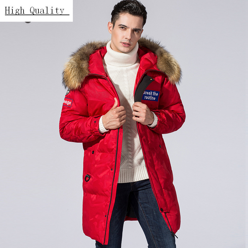 

Women's Down Jacket Raccoon Fur Hood Winter Coat Men Clothes 2020 Korean Warm Long Down Jacket Fashion Outwear Hiver 9683, Black