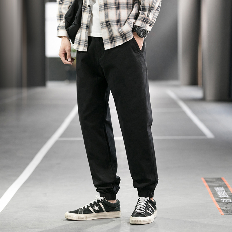 

Cotton black large size men's harem pants Harajuku fitness lace up spring men's trousers 2020 summer street clothing clothes men