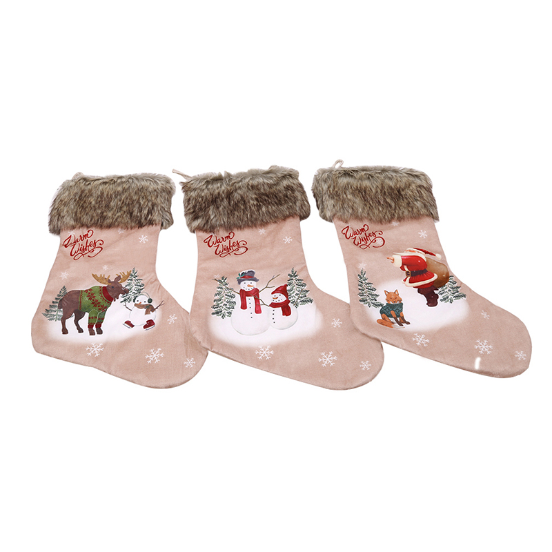 

Christmas Snowman Decorations For Home Snowflake Stocking Socks Ornaments Xmas Party Decor Natal Supplies Gift Candy