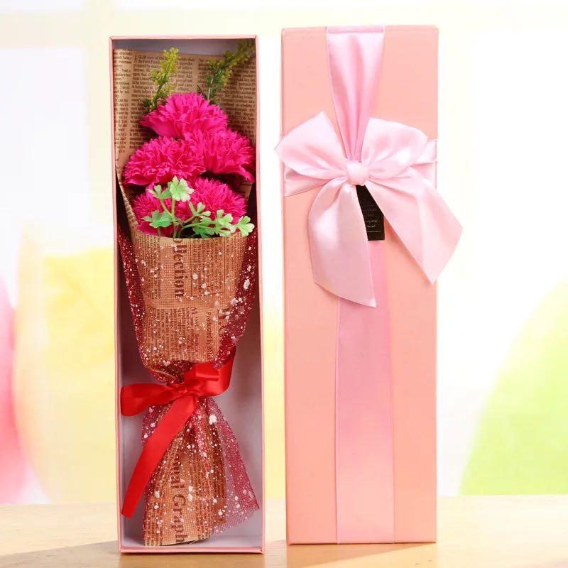 

5 Simulation Carnation Soap Bouquet Gift Box Creative Valentine's Day Gift Birthday