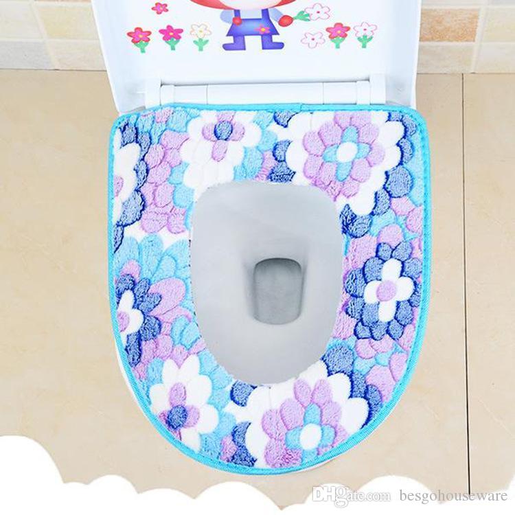 happy event 10pcs Badezimmer Toilettensitz Closestool waschbare weiche W/ärmer Matte Abdeckung Pad Polster